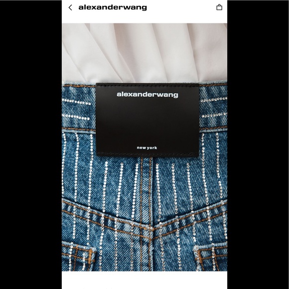 Alexander Wang crystal stripe skirt in denim - Picture 3 of 6